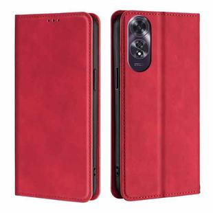 For OPPO A60 4G Global Skin Feel Magnetic Leather Phone Case(Red)