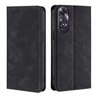 For OPPO A60 4G Global Skin Feel Magnetic Leather Phone Case(Black)