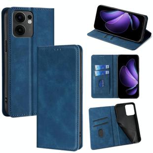 For OPPO Reno13 F 5G / 4G Skin Feel Magnetic Leather Phone Case(Blue)