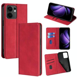 For OPPO Reno13 F 5G / 4G Skin Feel Magnetic Leather Phone Case(Red)
