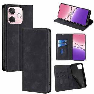 For OPPO A5 Pro 5G Global Skin Feel Magnetic Leather Phone Case(Black)