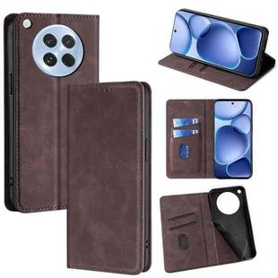 For OPPO Find X8s 5G Skin Feel Magnetic Leather Phone Case(Dark Brown)