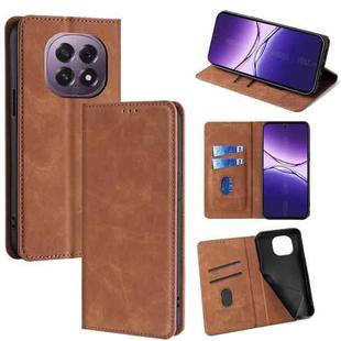 For OPPO A5 5G 2025 Global Skin Feel Magnetic Leather Phone Case(Light Brown)