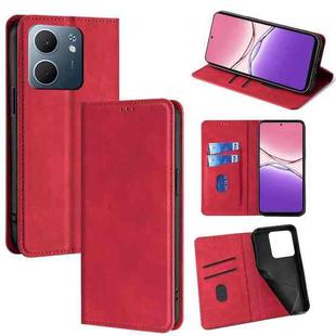 For OPPO A5x 5G Global Skin Feel Magnetic Leather Phone Case(Red)