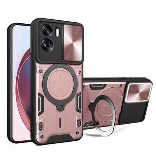 For Honor 90 Lite 5G CD Texture Sliding Camshield Magnetic Holder Phone Case(Pink)