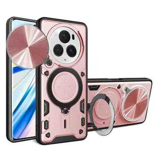 For Honor Magic6 Pro 5G CD Texture Sliding Camshield Magnetic Holder Phone Case(Pink)