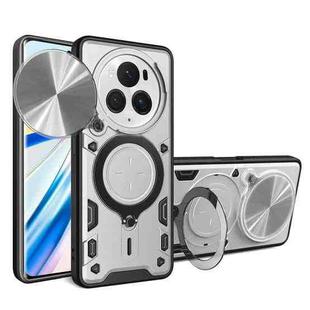 For Honor Magic6 Pro 5G CD Texture Sliding Camshield Magnetic Holder Phone Case(Silver)