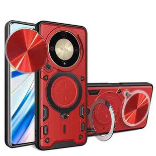 For Honor X9a / Magic5 Lite CD Texture Sliding Camshield Magnetic Holder Phone Case(Red)