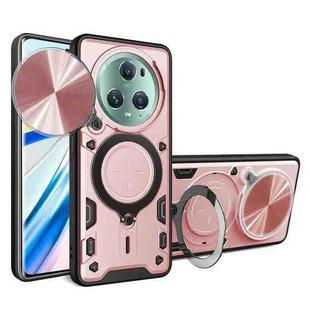 For Honor Magic5 Pro CD Texture Sliding Camshield Magnetic Holder Phone Case(Pink)