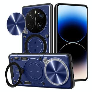 For Honor Magic7 Pro CD Texture Sliding Camshield Magnetic Holder Phone Case(Blue)
