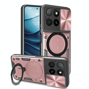 For Honor X5b Plus / X5b 4G CD Texture Sliding Camshield Magnetic Holder Phone Case(Pink)