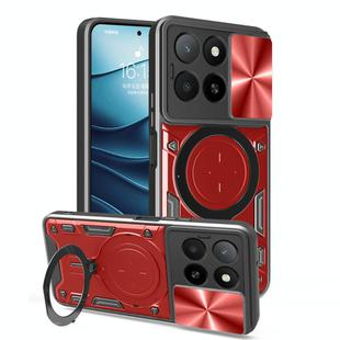 For Honor X5b Plus / X5b 4G CD Texture Sliding Camshield Magnetic Holder Phone Case(Red)