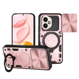 For Honor 400 Global 156.5mm CD Texture Sliding Camshield Magnetic Holder Phone Case(Pink)