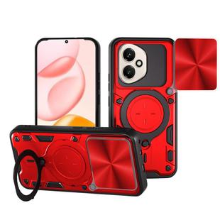 For Honor 400 Global 156.5mm CD Texture Sliding Camshield Magnetic Holder Phone Case(Red)