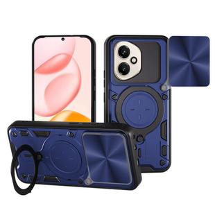 For Honor 400 Global 156.5mm CD Texture Sliding Camshield Magnetic Holder Phone Case(Blue)