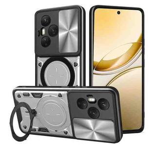 For Honor 400 Pro Global 160.8mm CD Texture Sliding Camshield Magnetic Holder Phone Case(Silver)