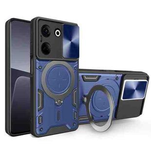 For Tecno Camon 20 4G / 20 Pro 4G CD Texture Sliding Camshield Magnetic Holder Phone Case(Blue)