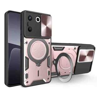 For Tecno Camon 20 Pro 5G CD Texture Sliding Camshield Magnetic Holder Phone Case(Pink)