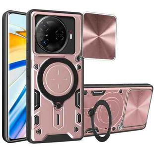 For Tecno Camon 30 Pro 5G CD Texture Sliding Camshield Magnetic Holder Phone Case(Pink)