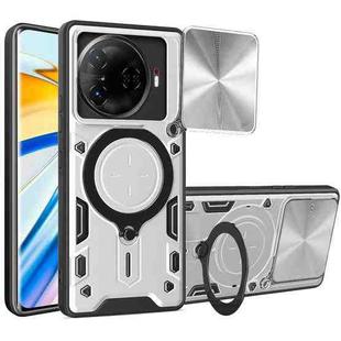 For Tecno Camon 30 Pro 5G CD Texture Sliding Camshield Magnetic Holder Phone Case(Silver)