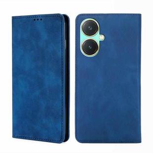 For vivo Y27 4G Skin Feel Magnetic Leather Phone Case(Blue)