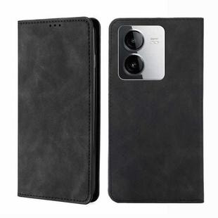 For vivo Y78T 5G / iQOO Z8x 5G Skin Feel Magnetic Leather Phone Case(Black)