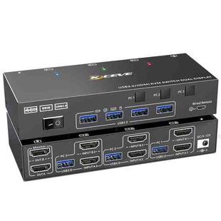 KC-KVM302AS 4K 60Hz USB3.0 / HDMI Dual Monitors KVM Switch, EU Plug