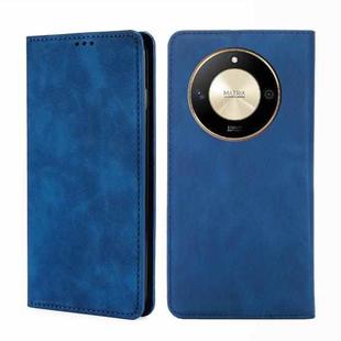 For Honor X50 5G Skin Feel Magnetic Leather Phone Case(Blue)
