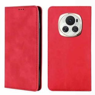 For Honor Magic6 Skin Feel Magnetic Leather Phone Case(Red)