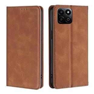 For Honor Play 60 Plus Skin Feel Magnetic Leather Phone Case(Light Brown)