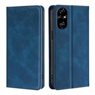 For Honor 200 Pro 5G Skin Feel Magnetic Leather Phone Case(Blue)