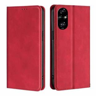 For Honor 200 Pro 5G Skin Feel Magnetic Leather Phone Case(Red)