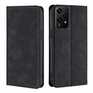 For Honor 200 Lite 5G Global Skin Feel Magnetic Leather Phone Case(Black)