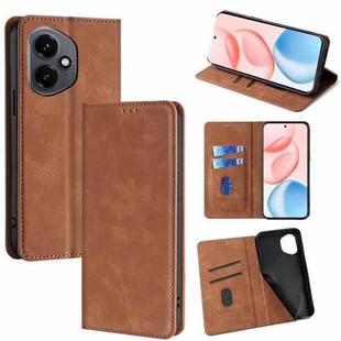 For Honor 400 Global 156.5mm Skin Feel Magnetic Leather Phone Case(Light Brown)