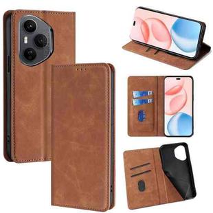 For Honor 400 Pro Global 160.8mm Skin Feel Magnetic Leather Phone Case(Light Brown)