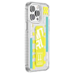 For iPhone 15 Pro Max Mutural Cyber Series TPU Phone Case with IML Stand(Yellow)