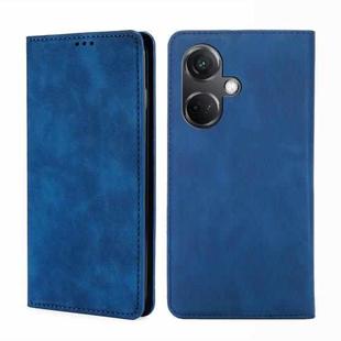 For OnePlus Nord CE3 5G Skin Feel Magnetic Leather Phone Case(Blue)