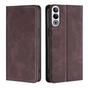 For OnePlus Ace 3V 5G Skin Feel Magnetic Leather Phone Case(Dark Brown)