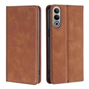 For OnePlus Nord CE4 Skin Feel Magnetic Leather Phone Case(Light Brown)