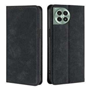 For OnePlus Ace 3 Pro 5G Skin Feel Magnetic Leather Phone Case(Black)