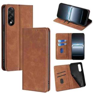 For OnePlus Ace 5 Ultra / Nord 5 Skin Feel Magnetic Leather Phone Case(Light Brown)