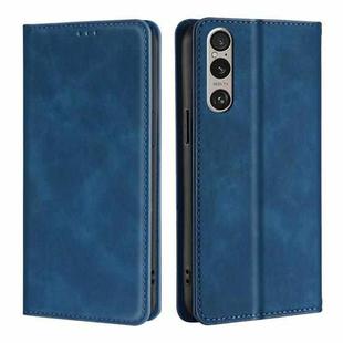 For Sony Xperia 1 VI Skin Feel Magnetic Leather Phone Case(Blue)