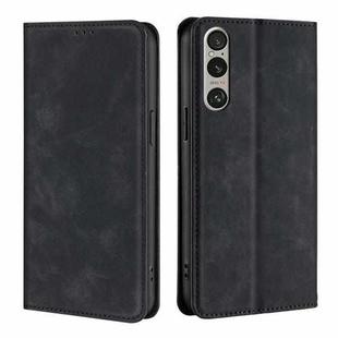 For Sony Xperia 1 VI Skin Feel Magnetic Leather Phone Case(Black)