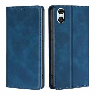 For Sony Xperia 10 VI Skin Feel Magnetic Leather Phone Case(Blue)