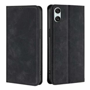 For Sony Xperia 10 VI Skin Feel Magnetic Leather Phone Case(Black)