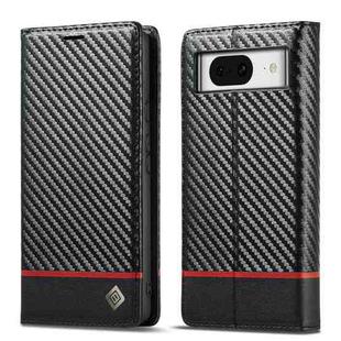 For Google Pixel 8a LC.IMEEKE Carbon Fiber Leather Phone Case(Horizontal Black)