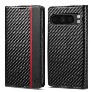 For Google Pixel 9 LC.IMEEKE Carbon Fiber Leather Phone Case(Vertical Black)