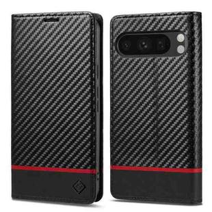 For Google Pixel 10 Pro XL LC.IMEEKE Carbon Fiber Leather Phone Case(Horizontal Black)
