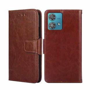 For Motorola Edge 40 Neo 5G Crystal Texture Leather Phone Case(Brown)