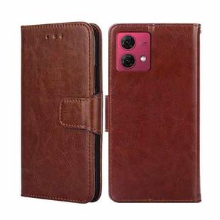 For Motorola Moto G84 5G Crystal Texture Leather Phone Case(Brown)